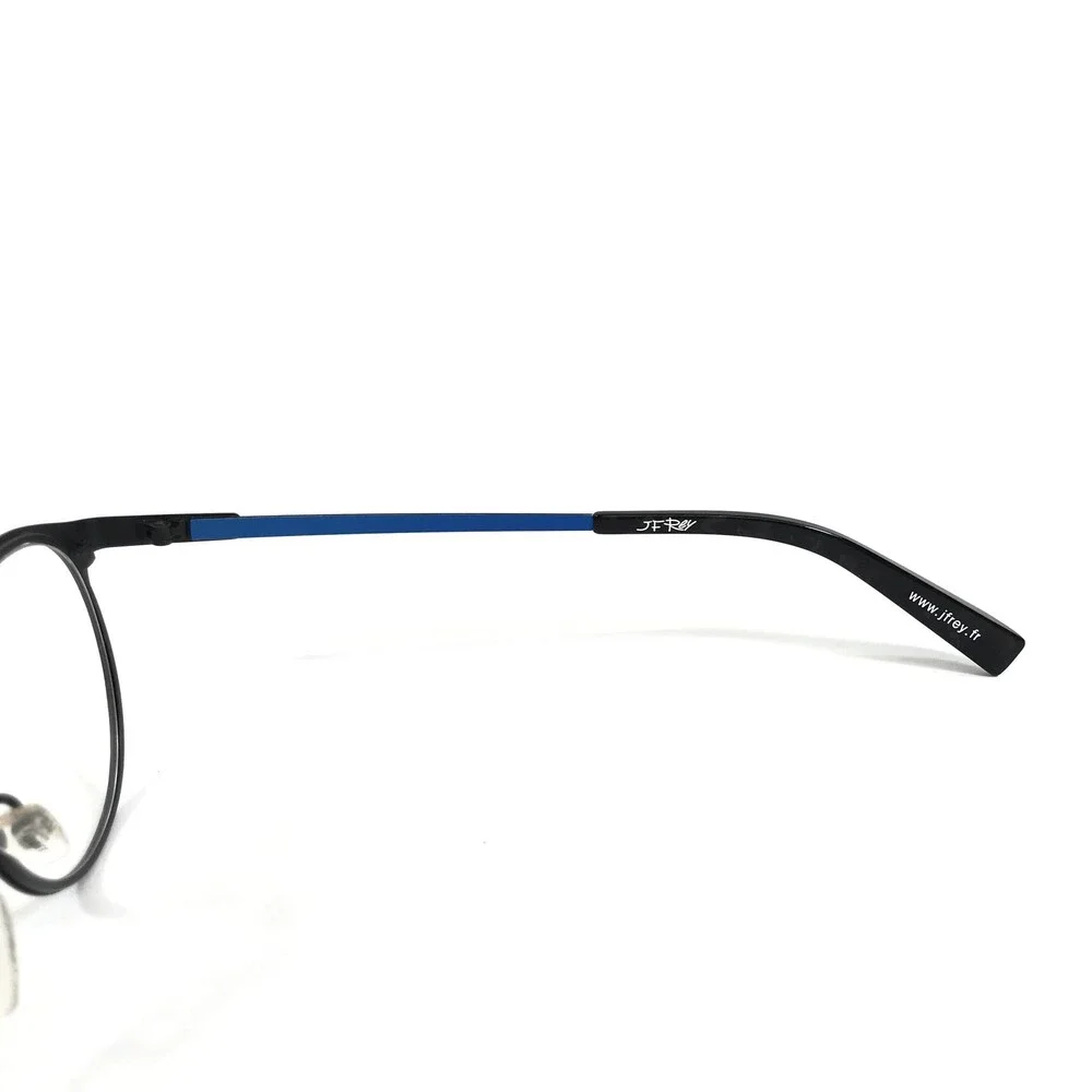 JF Rey Eyeglasses Frames JF2737 1320 Silver Brushed Blue Round 46-21-145